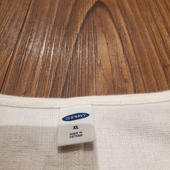 Old Navy Ivory Tank Top Faux Button Sleeveless Tie Boho Cotton Blend Neutral XL - Picture 4 of 8